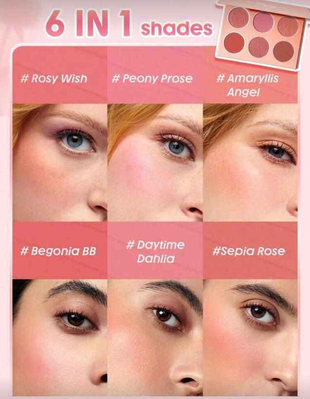 پالت رژگونه ۶ عددی ( اورجینال)